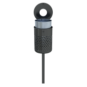 Free-standing litter bin, apporx. 50 l, with lid | hot-dip galvanized and coated DB 703 | with insert container